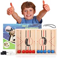 MMTX Juego de Mesa de Hockey- Hockey de Mesa Portatil Fast Sling Puck Juego Juegos de Mesa de Madera Juguete de Tablero…
